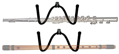 2 Stück Universal-Flötenaufhänger – Flöten-Wandhalterung Haken Ständer Aufbewahrung Flöte Display Rack – Flacher Wandhalter für alle Flöten – Standzubehör Zuhause oder Studio Wand – keine Flöte