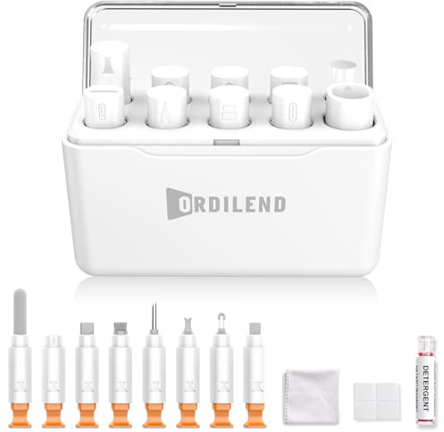 iPhone Cleaning Kit for Charging Port Cleaner, Multi-Tool iPhone Cleaner Repair Lightning Cables, Phone Cleaning Kit for iPhone, iPad, Connectors, Speakers, Airpod Cleaner Kit (White)