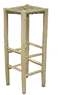 Mimbre Natural Tabouret Haut en Bois et Enea (35×35×90)