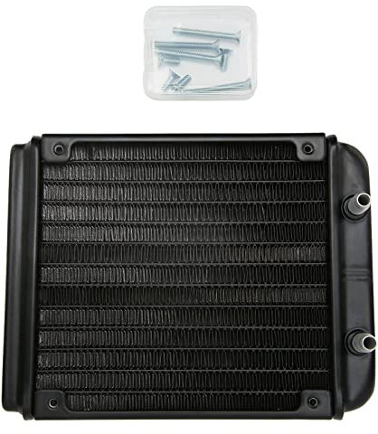 Bewinner 12 Rohr Aluminium Wärmetauscher Heizkörper für PC CPU Wasserkühlsystem, 120 Mm Computer Heizkörper mit Rundem 7,5 Mm Wasserhahn