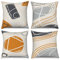 ASDCXZ Boho Kissenbezug 60x60 cm 4er Set, Modern Abstrakt Linie Orange Kreisförmig Beige Sofa Dekokissen Kissenbezüge Kissenhülle Waschbar Polyester Flachs Textil Outdoor Kopfkissenbezug Kissen Bezug