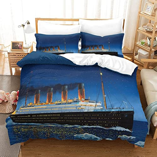Shaari 3D Drucken Bettwäsche Set 135x200,Microfaser Einzelbett 1 Bettbezug Mit Reißverschluss + 1 Kissenbezüge 80x80
