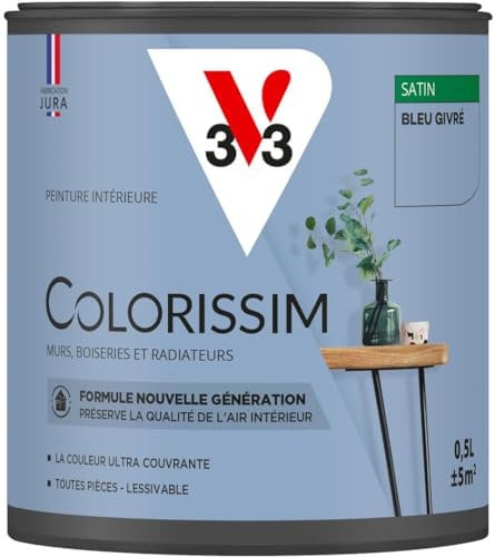 V33 Peinture multi-supports Colorissim® Bleu givré satin 0,5L