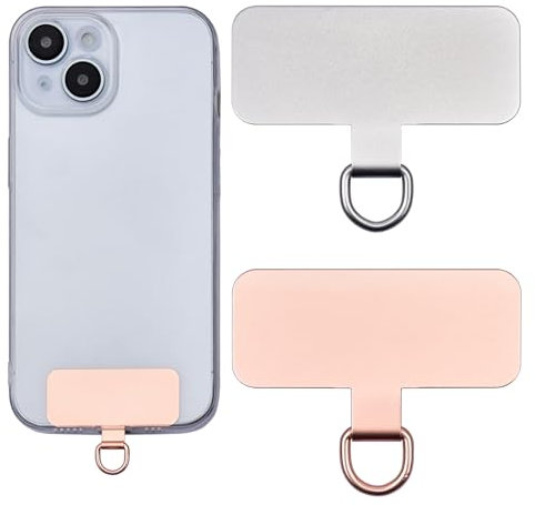 Jaslongri Handykette Pads,Handy Patch，Mobile Patch，Metall Pads,Universeller Handytrageband Pads ohne Klebstoff,Langlebige stabil Pads,Handy Lanyard Pads. (Silber, Roségold)