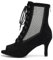 HIPPOSEUS Stivali da Ballo Latino Americano Donna con Punta Aperta Camoscio Nero Salsa Bachata Scarpe da Ballo da Sala Stivaletti da Ballo Tacco 7 cm per la Danza al Coperto, 39 EU