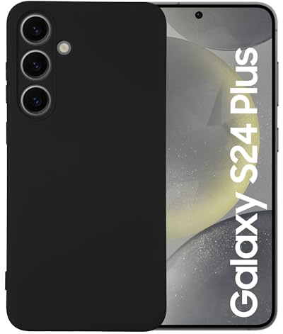 Maxter Funda Samsung S24 Plus Negro - Carcasa Protectora Mate para Móvil de Silicona Suave Antigolpes