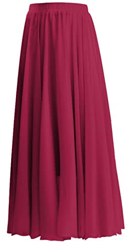 Ladies Tulle Skirt Sommer Damen Einfarbig Chiffon Rock Damen Hohe Taille Langer Rock (RD1, S)