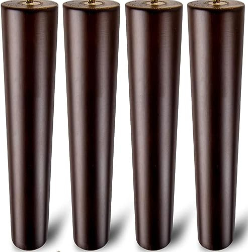 DuBom Lot de 4 pieds de table en bois pour canapé, lit, chaise, pieds de table en noyer (70 cm)