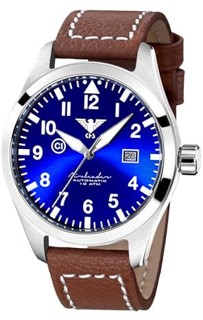 KHS Herrenuhr Airleader Automatik Braun/Blau AIRSABLU.LB5