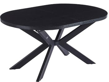 Home Deluxe Esstisch Oval Ausziehbar AVENTI inkl. Sternfuß - 160 x 100 cm Dark Oak | Küchentisch, Esszimmer, Esszimmertisch