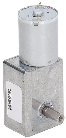 Speed Reduction Motor, 12V Wide Use CW CCW Large Torsion Zinc Alloy 12mm Shaft Worm Speed Reduction Motor with Fixing Base for Label Machine (50RPM)