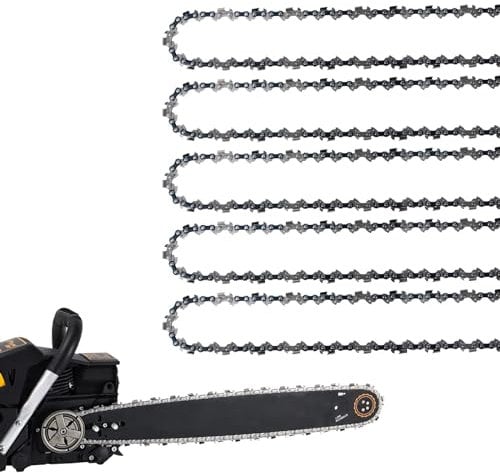 5 Stück 40,6 cm Kettensäge Kette, 55 Treibglieder, 109,2 cm Stärke, 0,95 cm Teilung, Ersatzketten kompatibel mit Husqvarna, Echo, Poulan, Craftsman und mehr