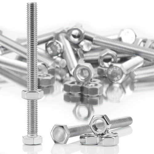 SWTYExt Sechskantschrauben M6 x 70 mm Bolzen und Sechskantmutter Set DIN 933 / ISO 4017 Edelstahlschrauben A2 V2A Schrauben Außensechskant Vollgewinde Maschinenschrauben(20 Sätze)