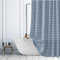 ggaimwf Tenda da Doccia in Stile Boho Blu per Bagno - Moderna Fattoria Minimalista di Campagna - Tessuto di Lino Pesante Con Nappe - 120x180 cm