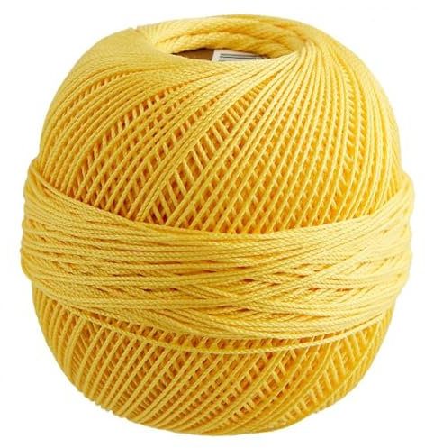Elisa Häkelgarn Filethäkelgarn Stärke 5, 50 g/200 m LL, 100% Baumwolle gekämmt, mercerisiert, gasiert, NS 1,75-2,0mm, (8521 sonne)