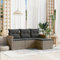 SECOLI Balkon Lounge Balkonmöbel Keiner Sofa Outdoor Gartensofa 3-Sitzer Gartenmöbel-Set Ecksofa Garten Balkonlounge Rattan Polyrattan Lounge Gartenlounge Terrassenmöbel Grau 4-tlg-Type-63