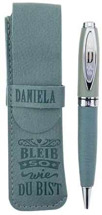History & Heraldry Bamboo Persönlicher und individueller Kuli Kugelschreiber Stift mit Namen und Spruch Personalisiertes Etui Monogramm-Design persönliches Geschenk (Kuli Daniela)