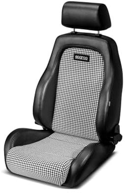 Sparco Sportsitz GT - Schwarz Skai+ Schwarz/Weiß 'Retro' Mikrofaser - Verstellbar