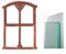 Antikas - Eisenfenster mit Glas Set, passgenau