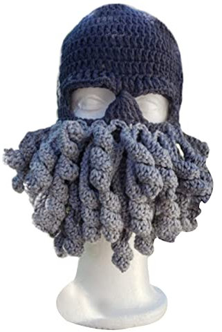 LARUISEE Octopus-Sturmhaube, Strickmütze, Oktopus-Mütze, lustige Sturmhaube, Oktopus-Maske, Halloween-Sturmhaube, Krake