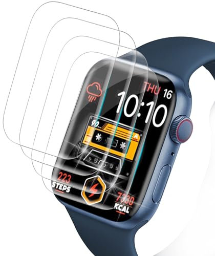 4 Stück Schutzfolie für Panzerglas für Apple Watch Series 7/8/9 41mm, Anti Kratzer Flexible TPU Folie für Apple Watch 9 41mm Schutzglas, Anti-Fingerprint Displayfolie für iWatch 8 41mm Displayschutz