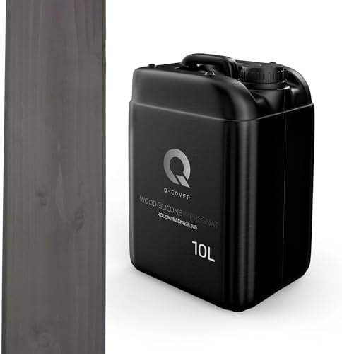 Q-COVER holzimprägnierung Anthrazit 10 L 2 in 1 holzschutz farbimprägnierung imprägniermittel holzschutzmittel imprägnierung abperleffekt alle holzarten holzgrundierung