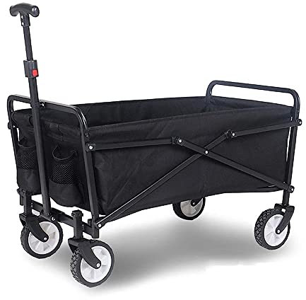 OTUEGFGFD Bollerwagen, Trolley Geländewagen Handwagen Faltbarer Handwagen mit Fußbremse Steefolding Transportwagen Klappbarer Gartenwagen/Q