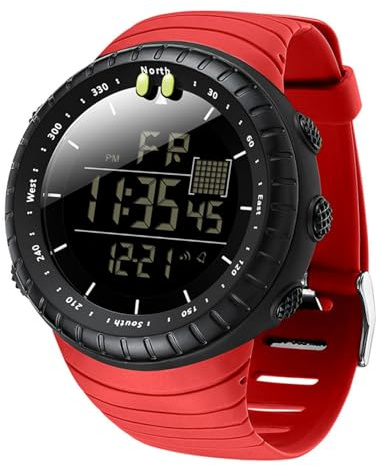 Digitale Herren-Sportuhr, wasserdicht, taktische Armbanduhr mit LED-Hintergrundbeleuchtung/Alarm/Datum, Militäruhr für Herren