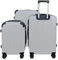 MY TRAVEL BAG Hartschalen-Koffer Reisekoffer ABS Koffer (Handgepäck-Mittel-Groß-Set) 4 Doppel-Rollen Trolley (Silber Star, 3er Set)