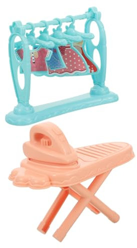Angoily Mini- - -set Komplette Bügelstation Mit Kleiderständer Miniatur-bügeleisen-spielzeugset Für Kinder
