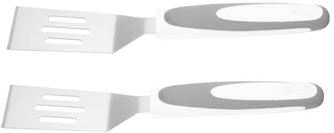 PHENOFICE 2 Pièces Pelle à Fromage Pelles à Fromage Ménagères Pelle De Cuisine En Inox Cheesecake Grattoir Pour Plaque Chauffante Coupe De Fromage Pelles à Steak Acier Inoxydable Light Grey