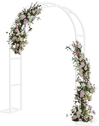Pergola Torbogenspalier aus Edelstahl, verzinkt, 260 x 229,9 cm, Weiß