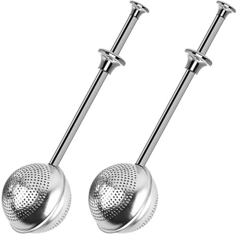 Generic Stainless Steel Tea Infuser, 2Pcs Long Handle Tea Ball, Silver, Ball, Tea Maker