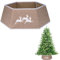 Falda de árbol de Navidad plegable de arpillera de 26.8 pulgadas, soporte de base para el cuello, tronco, canasta, anillo para decoración de árbol