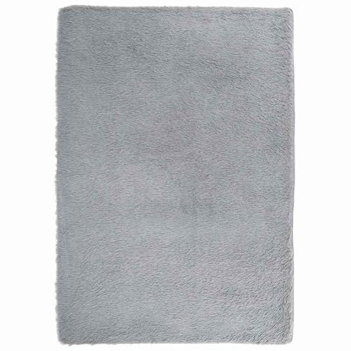 vidaXL Teppich Shaggy Hochflor Silbergrau 240x340 cm Polyester, Teppich, Schlafzimmerteppich, Teppich Modern, Wohnzimmerteppich, Flauschiger Teppich