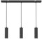 CALEX Pendelleuchte GU10, 3-flammig, Zylinder aus Aluminium, Höhenverstellbar, Matt Schwarz