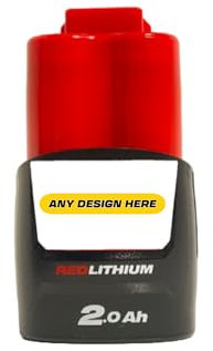 Custom Battery Sticker made for Milwaukee 12V 2ah M12 B2 Lithium-Ion Battery - Personalized Decal made for the Milwaukee 12v 2Ah Power Tool Battery