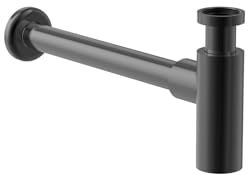 ROCA A5064070NM AQUA Basic Sifón Mural Cilíndrico de 1 1/4 Lavabo Tubo de 300 Mm Negro Titanio Cepillado