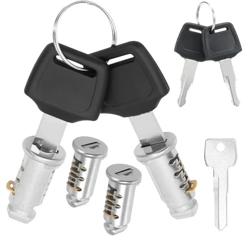 4 Stück Schlosskerne Dachgepäckträger-Sicherheitsschloss für Thule, Schlosskerne für Dachboxen, Dachgepäckträger, Skiträger Querträger(4 Schlüssel, 4 Schließzylinder und1 Installationsschlüssel)