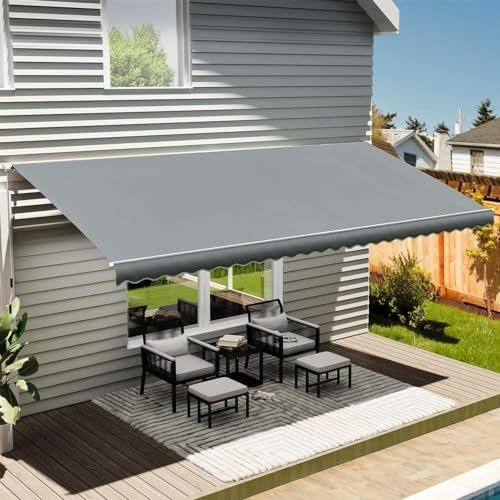 PVYGDXYI Store rétractable pour terrasse, Cadre en Aluminium, Gris (3 x 2 m)