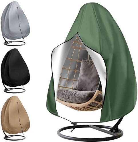 wiipara Hängesessel Abdeckung Hängestuhl Schutzhülle B115xH190cm mit Tasche | 3000mm Wasserdicht, UV-Beständig, 210D Oxford Reißfest Stuhlschutz, Abdeckplane für Hängekorb, Terrassen-Eierstuhl-Abdeckung