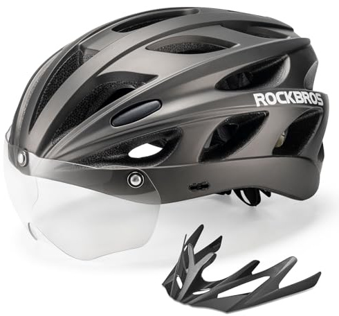 ROCKBROS Fahrradhelm Rennrad Helm Radhelm mit Abnehmbarem Visier Cityhelm | Fahrradhelm, Cityhelm, Leichter Stadthelm für Damen und Herren, MTB