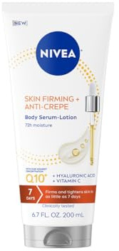 NIVEA Skin Firming & Anti Crepe Body Serum-Lotion with Q10, Hyaluronic Acid and Vitamin C, Skin Firming Body Lotion for Crepey Skin, 72-Hour Moisture, 6.7 Fl Oz Tube