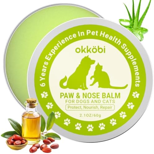 Paw and Nose Balm for Dogs, Cats, Natural Lick Safe, Soothing Skin Relief | Creates Protective Barrier Against Harsh Weather, Hot Pavement, Snow, Ice, Moisturizes Deeply, 60 g, Beeswax, Shea Butter