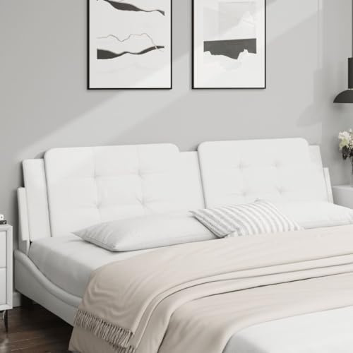 Qnhdfrt Faux Leather Wall Mounted Headboard Pillow 79x19 Inches White
