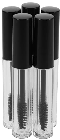 NIYANGLE 5stücke Leere Mascara-tuben Mit Bürstchen Transparente Wimperncreme-behälter Wiederverwendbare Leere Mascara-tuben Für Diy-make-up