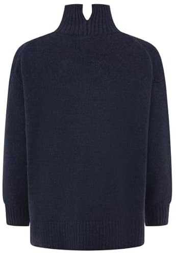 Zwillingsherz Pullover Stehkragen mit Schlitzen Uni Blau Frühling Herbst Winter Langarm