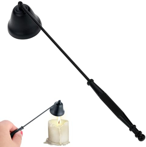 BaZuyunMd 1 Stücke Kerzenauslöscher Edelstahl,Kerzen Ausmachen Tool,Glockenförmiger Kerzen Löschglocke,Geeignet Für Wohn- Und Schlafzimmer, (Schwarz)
