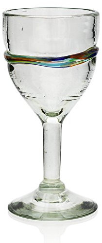 Tumia LAC Handmade Wine Glass - Medium Size – Multicoloured Stripe - Single Glass