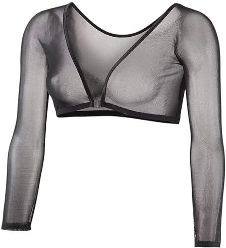 Sleevey Wonders Women's 3/4 Length Slip-On Mesh Sleeves - Sheer Reversible Arm Cover Up, Cooling Shrug Bolero for Dresses